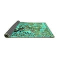 thumbnail image 2 of Ahgly Company Indoor Square Animal Turquoise Blue Traditional Area Rugs, 6' Square, 2 of 4