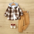 thumbnail image 2 of 2T Boy Clothes Boys Outfits Size 7 Boy Clothes Plaid Hooded Shirt Toddler 2 Piece Outfit Button Front Toddler Hoodie & Sweatpants Set, 2 of 8