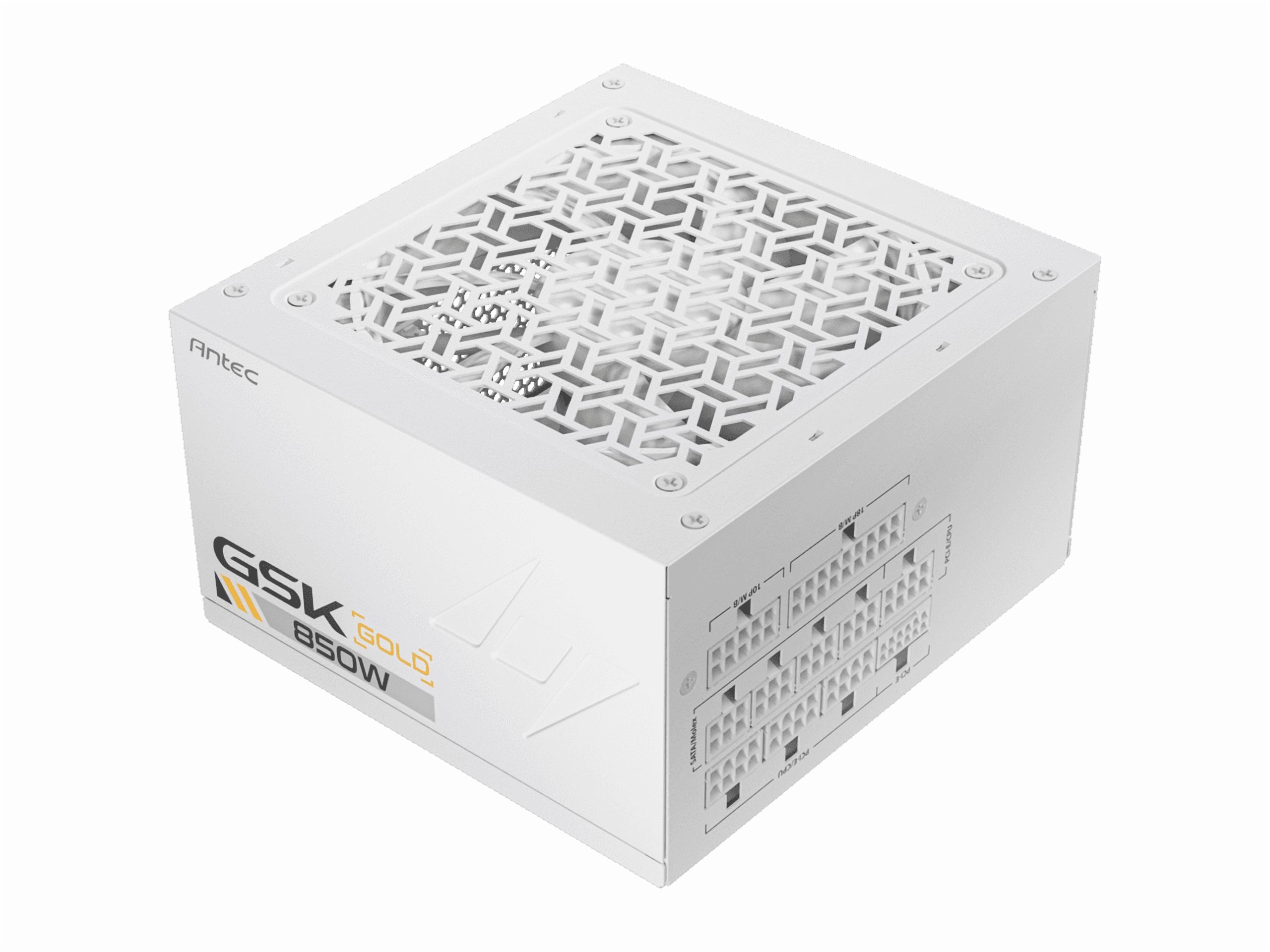 ANTEC GSK850 V2 White ATX3.1, 750W Full Modular PSU, 80 PLUS Gold Certified, PCIE 5.1 Support, PhaseWave Design, Zero RPM Manager, 120mm Silent Fan, 10-Year Warranty, High-Quality Braided Cable