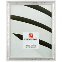 Craig Frames 314WH, 14x20 inch Ornate Picture Frame, White and Silver