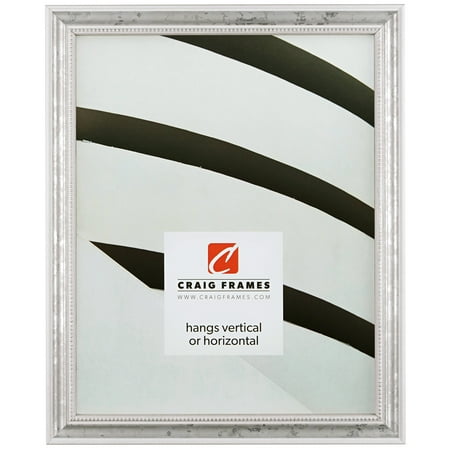 Craig Frames 314WH, 22 x 28 Inch Ornate Picture Frame, White and Silver