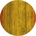 thumbnail image 1 of Ahgly Company Machine Washable Indoor Round Abstract Yellow Contemporary Area Rugs, 7' Round, 1 of 4
