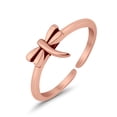 thumbnail image 2 of 6mm-Dragonfly Toe Band Ring 925 Sterling Silver Thin Adjustable Stylish Rings for Women, 2 of 4