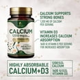 thumbnail image 4 of Calcium 1200 mg with Vitamin D3 - Per Serving - Bone Health Supplement - Vitamin D & Calcium Supplements for Women & Men - Bone Strength Support - Natural Calcium Pills - Bottled in USA - 120 Tablets, 4 of 10