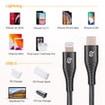 thumbnail image 3 of PrimeCables 6ft USB Type-C to Lightning Cable, MFi Certified Power & Data, 3 of 6