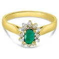thumbnail image 6 of 10k Yellow Gold Oval Emerald And Diamond Ring, 6 of 6