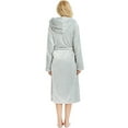 thumbnail image 5 of HEARTNICE Womens Hooded Fleece Robe, Plush Bathrobe Soft Warm Long Robes,(Light Grey,L-XL), 5 of 5