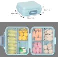 thumbnail image 2 of Pastillero semanal, 7 compartimentos, pastillero portátil, pastillero de viaje, pastillero para bolsillo, pastillero diario para contener vitaminas, aceite de hígado de bacalao, suplementos y medicamentos cuadrados (azul) Sailing Electrónica, 2 of 6