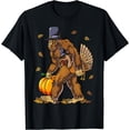thumbnail image 2 of Bigfoot Pilgrim Turkey Pumpkin Thanksgiving Day Boys Men T-Shirt, 2 of 3