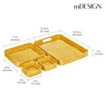 thumbnail image 4 of Juego de bandejas para servir mDesign de acero inoxidable martillado, 4 piezas, color amarillo, 4 of 8