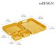 thumbnail image 4 of Juego de bandejas para servir mDesign de acero inoxidable martillado, 4 piezas, color amarillo, 4 of 8