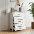 thumbnail image 2 of Costway Commode Moderne à 5 Tiroirs Armoire de Rangement avec Poignées en Métal Blanc, 2 of 10