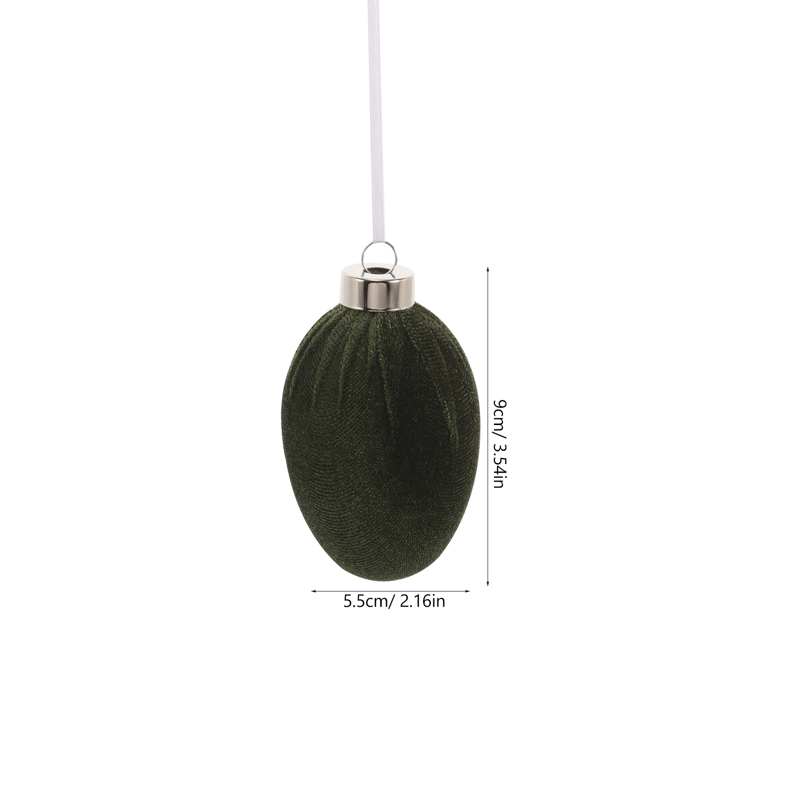 OUNONA 12Pcs Luxurious Velvet Easter Egg Hanging Decor in Assorted Colors for Festival Display