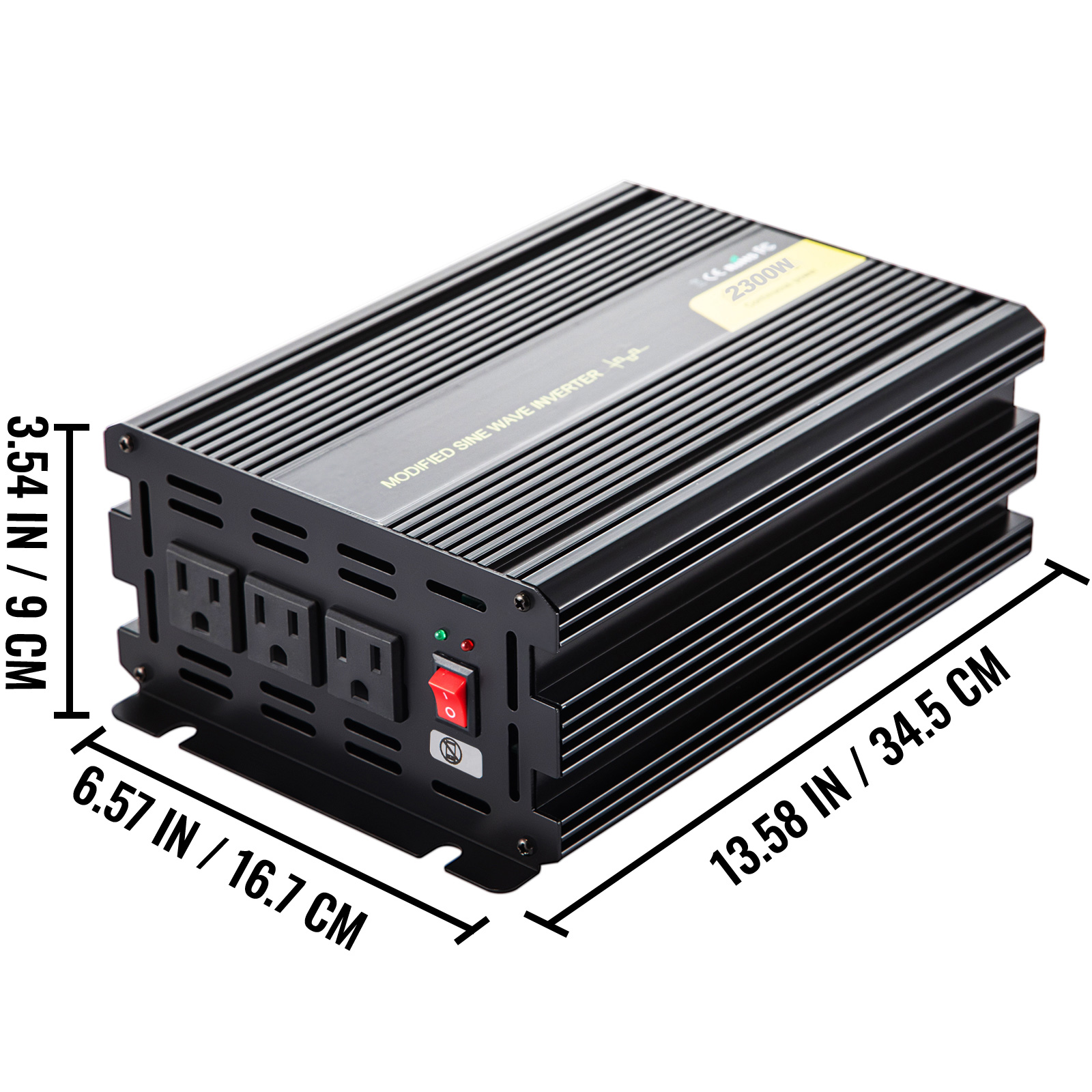 KFFKFF DC 24V to AC 120V Car Converter with LCD Display Remote Controller LED Indicators AC Outlets Power Inverter for Car RV Truck Boat Travel Camping 2300W Modified Sine Wave Inverter