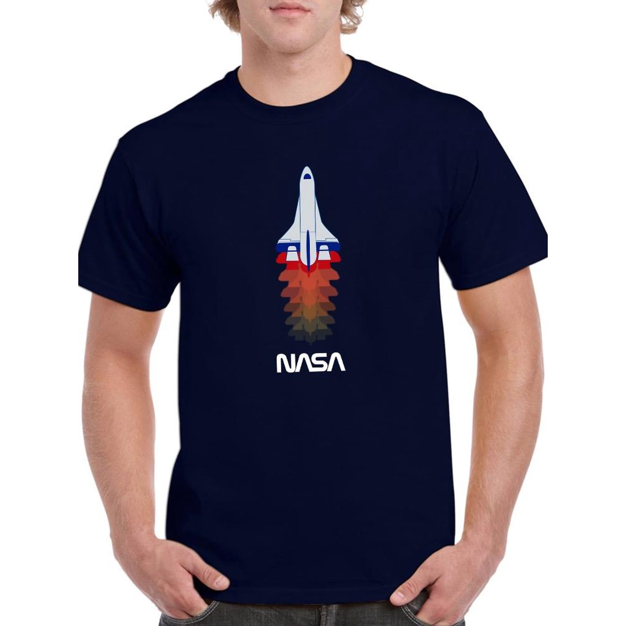 NASA Nasa Shuttle Color Shadows T-Shirt Men -NASA Designs Male XX-Large