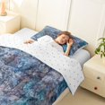 thumbnail image 3 of Homewish Blue Watercolor Gradient Twin Comforter Sets,Geometric Abstract Bedding Set,Reversible,2-Piece,1 Comforter and 1 Pillowcase, 3 of 7