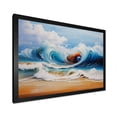 thumbnail image 2 of Designart "Vibrant Waves at the Beach I" Coastal Framed Wall Art Decor - Coastal Orange Coastal Waves Living Room Framed Canvas Art, 2 of 6