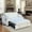 Beige, variant on Convertible Bed: Velvet Material, 3 In 1 Design, Adjustable Back, Ports, Toss Pillows, Gray : Velvet, Pullout Bed, , Pocket Storage,