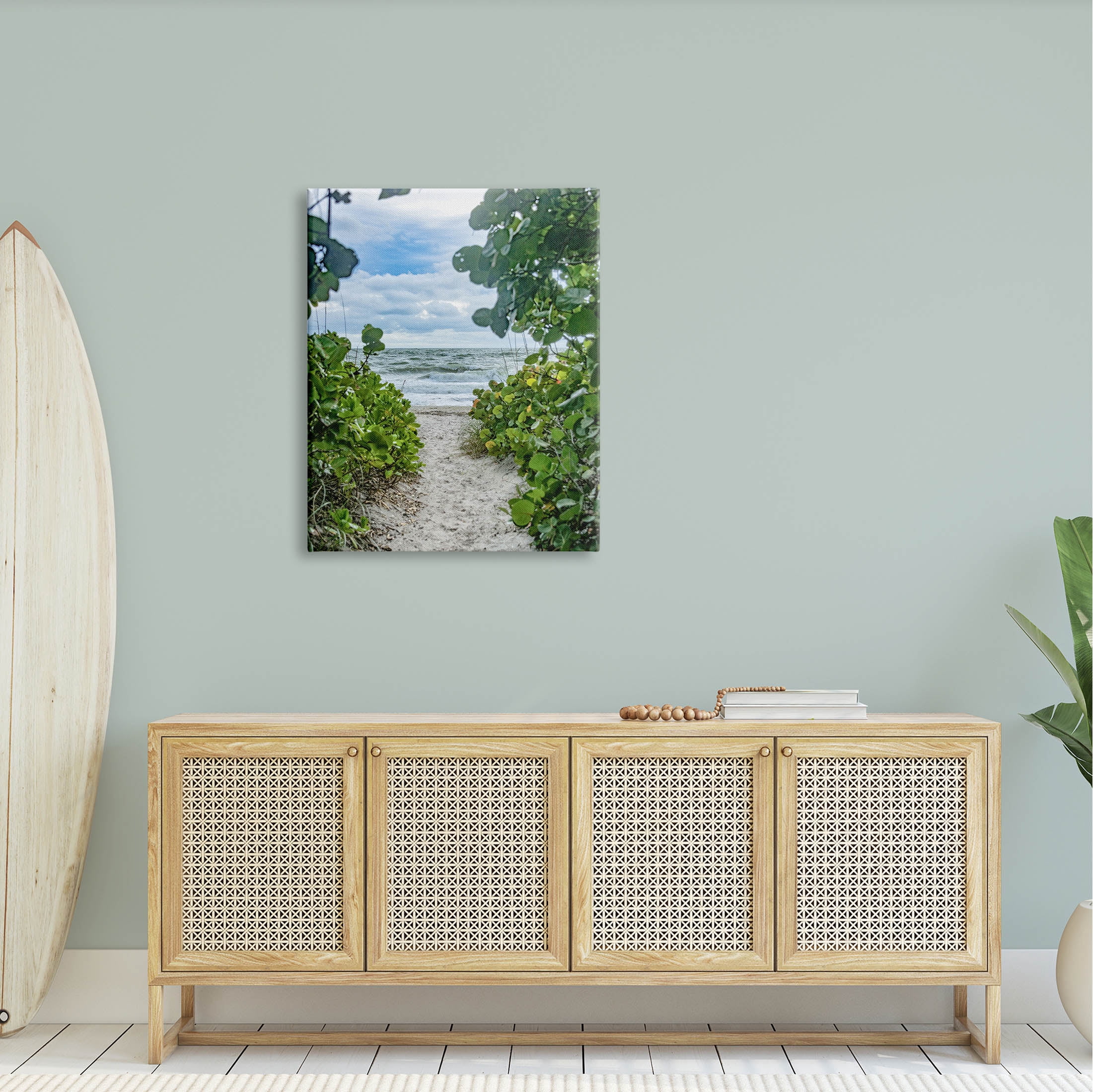 Stupell Industries Overhanging Beach Greenery Plants Path Photograph Gallery Wrapped Canvas Print Wall Art, Design by Mary Lou Photography