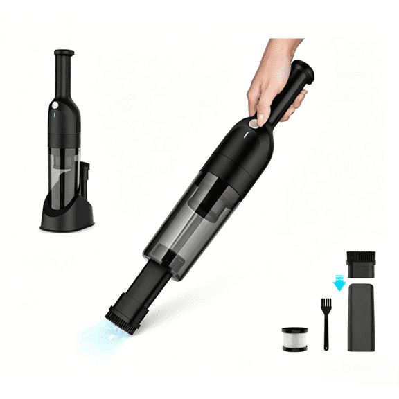 POWEART Cordless Handheld Vacuum Cleaner, Lightweight 3-in-1 Vacuum with 4-Layer HEPA Filtration, 500ml Dust Bin, 2 Power Modes, ≤60dB Low Noise for Home, Car, Hard Floor and Pet Hair