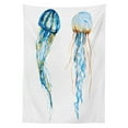 thumbnail image 3 of Ambesonne Nautical Tablecloth Rectangular Table Cover, Jellyfish Exotic Sea, 60"x90", Blue, 3 of 4