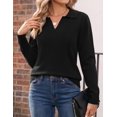 thumbnail image 5 of Zeagoo Womens Sweaters Long Sleeve Polo Shirts V Neck Business Casual Tops Knit Pullover Fall, 5 of 6