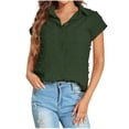 thumbnail image 1 of Blusa superior de la camisa de la rebeca del botón de la manga corta de la gasa del verano de la manera atractiva ocasional de las mujeres OAVQHLG3B Store lin121212, 1 of 4