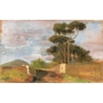 thumbnail image 2 of Federico Rossano 18x13 Gold Ornate Wood Frame and Double Matted Museum Art Print Titled - Naples, a View of Vesuvius from Portici, 2 of 4