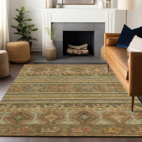 Addison Rugs Chantille Indoor/Outdoor Transitional Global Beige Washable Rectangle Rug, 10' x 14'