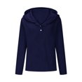 thumbnail image 6 of REUFTI Womens Casual Solid Color Long Sleeved Button Hooded Sweatshirt Tops,Sweatshirts For Women,Winter And Autumn Hoodies,Essentials Hoodie,Soft Fabric,Comfortable To Wear,Keep Warm, 6 of 6