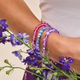 thumbnail image 2 of Magenta | Silver | Mermaid Glass Bead Bracelet, 2 of 7