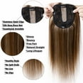 thumbnail image 4 of Benehair 100% Human Hair Extensions Clip In Topper Toupee Hairpiece Silk Base for Women Remy Hair 6"-14" Highlight Blonde US, 4 of 12