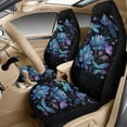 thumbnail image 3 of Xixirimido Dragonfly Flowers Print Car Seat Covers Front Seats Leather Universal Fit for Cars, Vans, Trucks, SUV, Set of 5 Car Seat Protector with Seatbelt Covers & Center Console Cover, 3 of 8