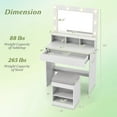 thumbnail image 3 of Gymax 31.5'' Vanity Desk Set w/Mirror & Lights 3 Lighting Modes Adjustable Brightness, 3 of 10