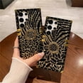 thumbnail image 2 of Feather Leopard Print Square Plating Case For Samsung Galaxy S23 S24 S22 S21 S20 Note 20 Ultra A15 A25 A55 A54 Ring Holder Cover, 2 of 5