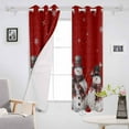 thumbnail image 3 of Hokiten Red Snowman Christmas Blackout Curtains | Light Blocking Print Window Curtains, Birds Xmas Snowflake Thermal Insulated Window Drapes for Living Room Kitchen Cafe (2 Panels, 104"W x 96"L), 3 of 7