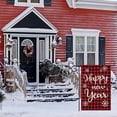 thumbnail image 4 of Happy New Year Burlap Garden Flag, Double Sided 12.5 x18.5 Inch Decorative Red Plaid New Year Christmas Winter Garden Yard Banner Flag Lawn Outdoor Decoration, 4 of 5