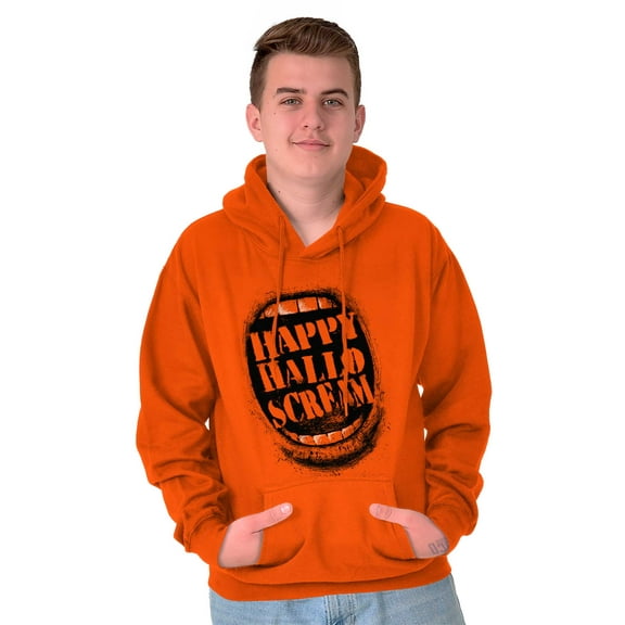 Happy Halloween Spooky Scream Pun Unisex Plus Fleece Graphic Hoodie Brisco Brands 2X