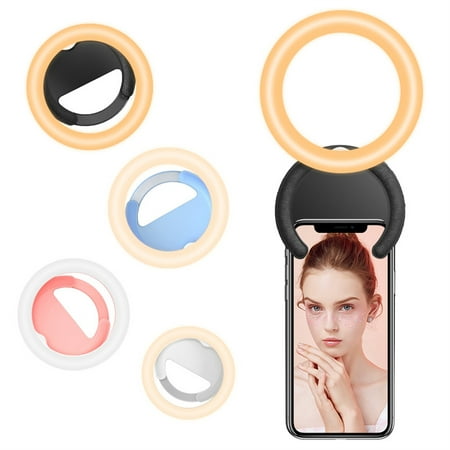 Image of Convenient mobile phone photo supplement light beauty dual light source can rotate 180 degrees live selfie supplement light universal model