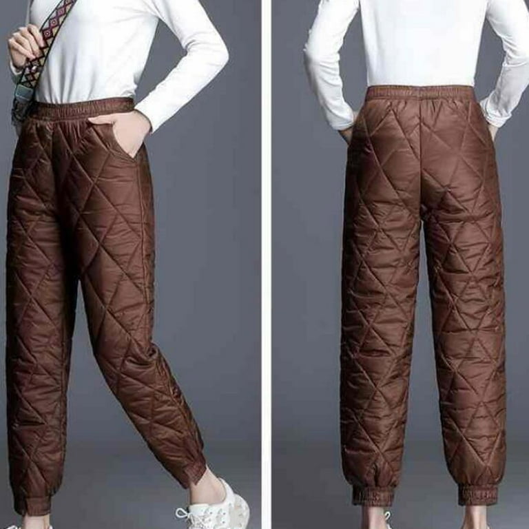 Cozy Plus Size Cotton Winter Pants For Women Loose Fit, High Waist, Padded  Ankle Sleeve, Solid Snow Wear From Dou01, $17.4