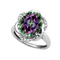 thumbnail image 2 of Star K � Large Oval 12x10mm Rainbow Mystic Topaz Knot Big Stone Ring, 2 of 9