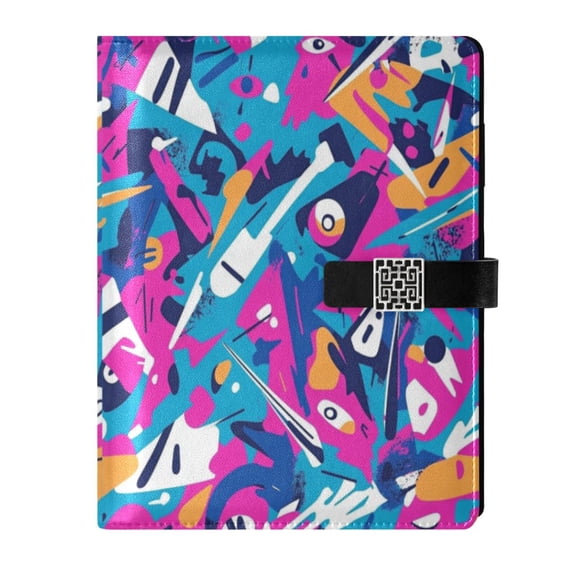 Premium Faux Leather Notebook - Refillable, Multi-Functional Organizer, 23.3x17cm, All-Season Use，Bold Shapes