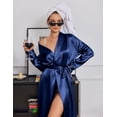 thumbnail image 3 of Ekouaer Silk Robes for Women Shawl Collar Satin Bathrobe Long Bride Wedding Party Robe Lightweight Sexy Sleepwear, 3 of 6