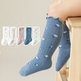 thumbnail image 4 of Cotton Ruffled Mid-tube Socks Baby Girls Boys Knee High Socks Cute Infant Striped Long Stockings, 4 of 9