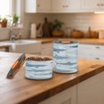thumbnail image 6 of 900ml Stainless Steel Food Storage Containers Blue and Gray Sharks Pattern Airtight Kitchen Canisters with Vacuum Lid for Coffee Tea Flour Sugar Grains, 6 of 9