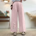 thumbnail image 2 of Women Linen Palazzo Pants High Waisted Wide Leg Summer Trousers Floral Embroidery Elastic Waist Pockets Retro Casual Pant, 2 of 6