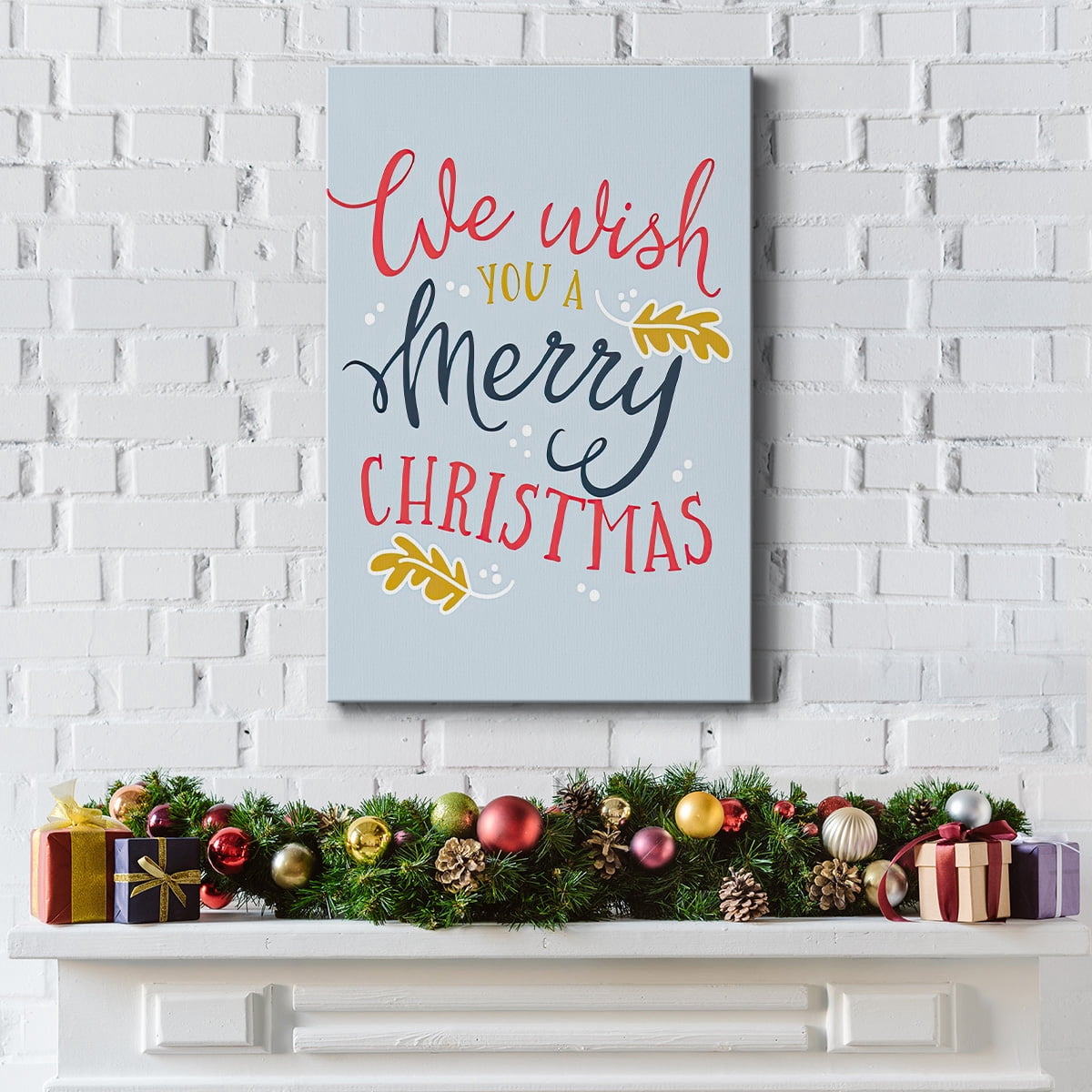 We Wish You - Light Blue- Gallery Wrapped Canvas