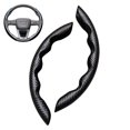 thumbnail image 1 of 2 piezas (patrón de fibra de carbono negro) Funda de volante antideslizante de repuesto para automóvil Funda de volante de fibra de carbono Protector de volante para la mayoría de los automóviles, 1 of 5
