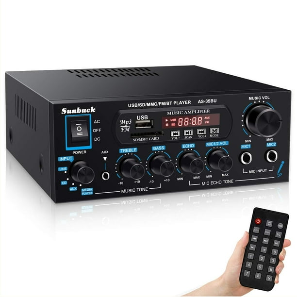 Amplificador estéreo Sunbuck AS-35BU Bluetooth 5 400Wx2 7 entradas
