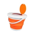 thumbnail image 4 of Cubo plegable con tapa para fregona, ideal para limpieza de casa, uso exterior y playa. naranja, 4 of 9